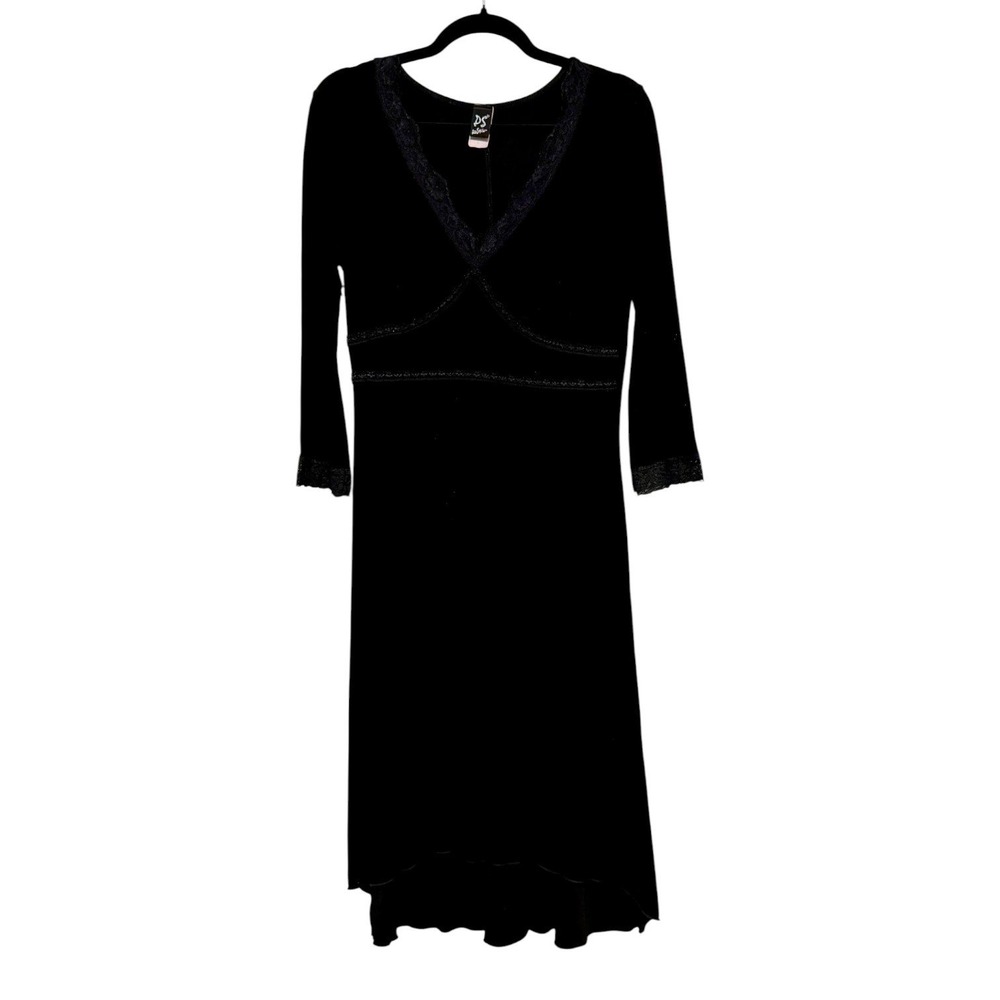 PS Perseption Gothic Lace Trim Midi Dress Women M Dark Academia‎ Vampirecore